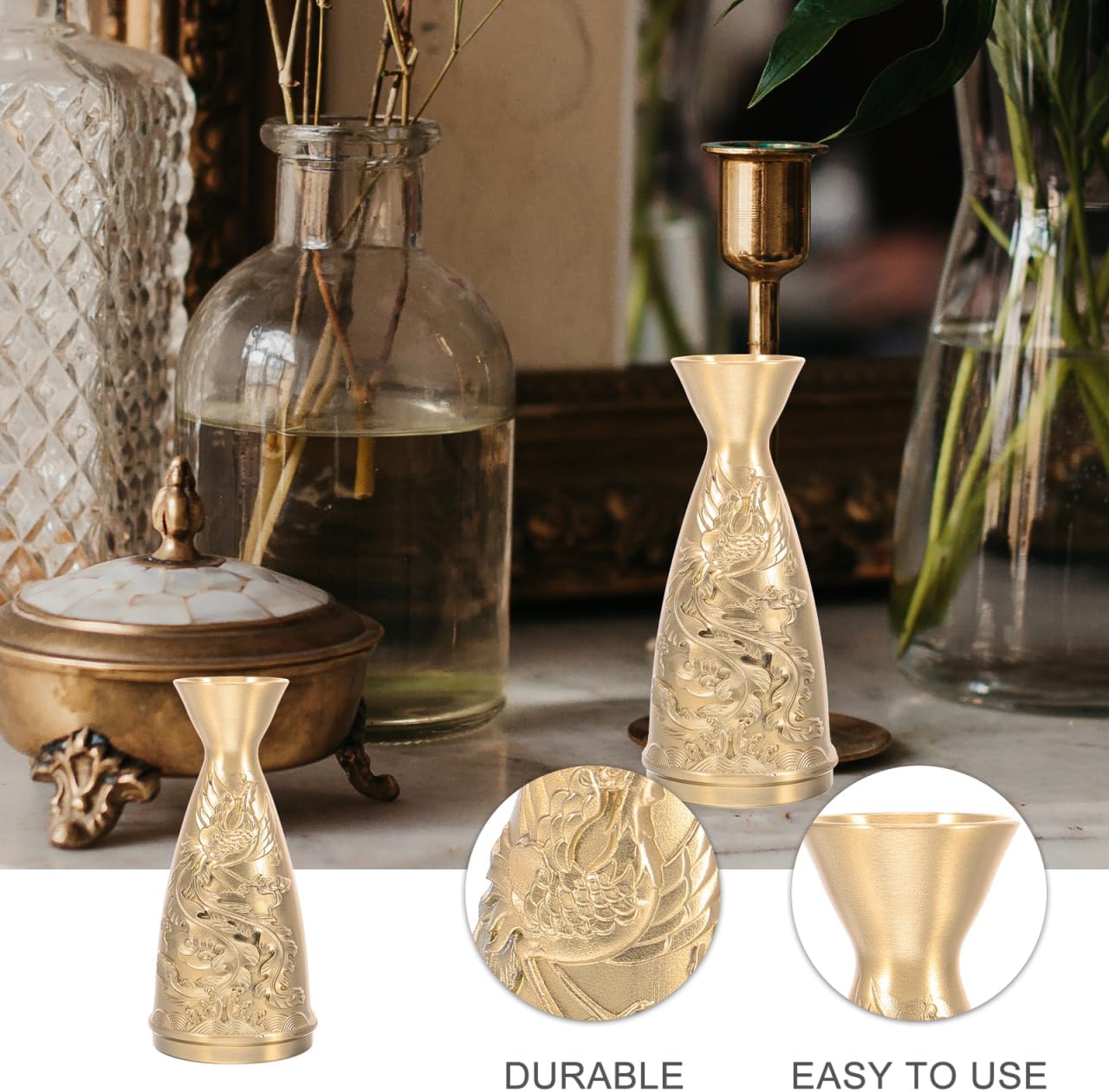 PRETYZOOM Brass Wine Dispenser Antique Wine Pot Centerpiece Flower Vase