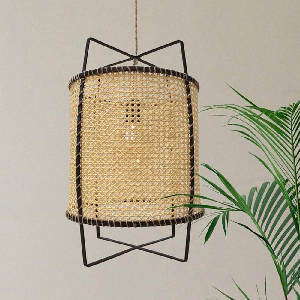 YUEGOO Chandeliers,Creative Personality Art Chandelier Retro Countryside Ceiling Light Hand-Woven Lamp Retro Classic Hanging Lantern Tropical Natural Kitchen Farmhouse Lighting