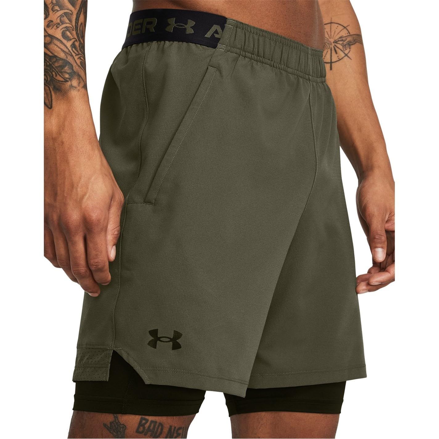 Under Armour Short Vanish Woven 2in1 Kaki/Noir XL
