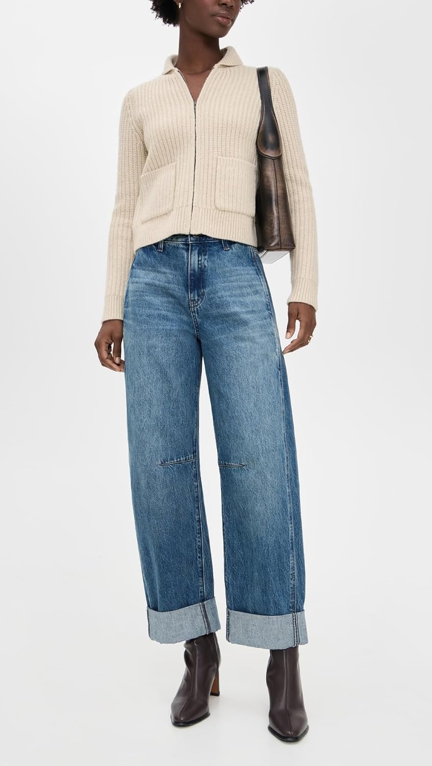 AG Adriano Goldschmied Womens Mercer High Rise Cuffed Barrel Jean - Image 5