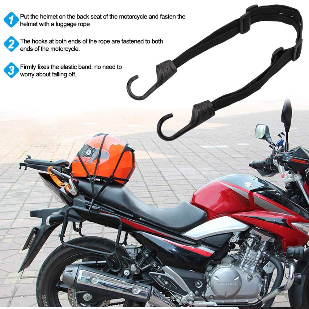 Lot De 4 Sangles élastiques Avec Crochets Pour Vélo/moto - Tendeur 60-120cm, Fixation Bagages Et Casque