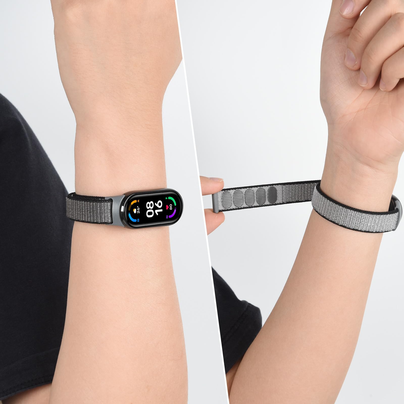 aceyoon Nylonowa bransoletka kompatybilna tylko z Xiaomi Smart Band 10/9/8, 3 regulowane elastyczne bransoletki sportowe