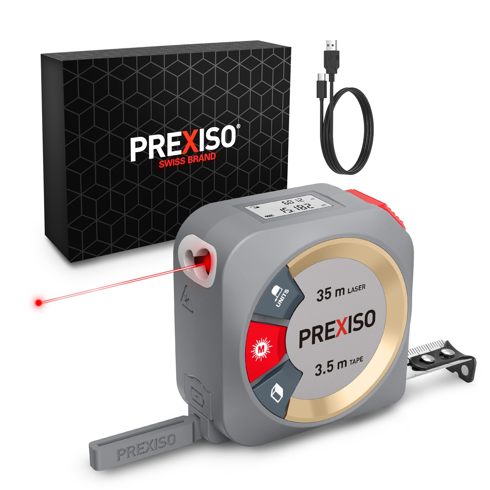 Amazon.co.jp: PREXISO メジャー レーザー距離計 デジタルメジャー