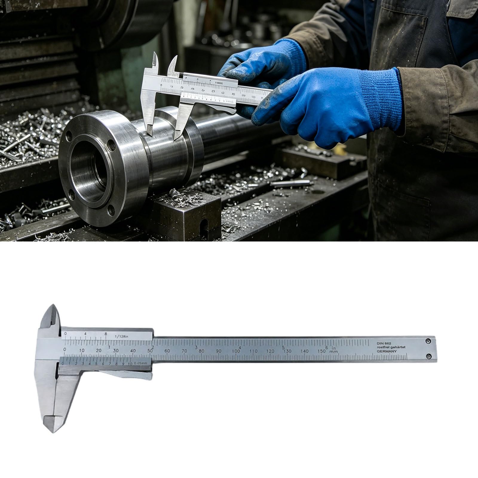 Dokładność 0 do 150 mm suwmiarka ze stali nierdzewnej do zastosowań mechanicznych i obróbki drewna, wyraźne oznaczenie skali suwmiarka noniuszowa