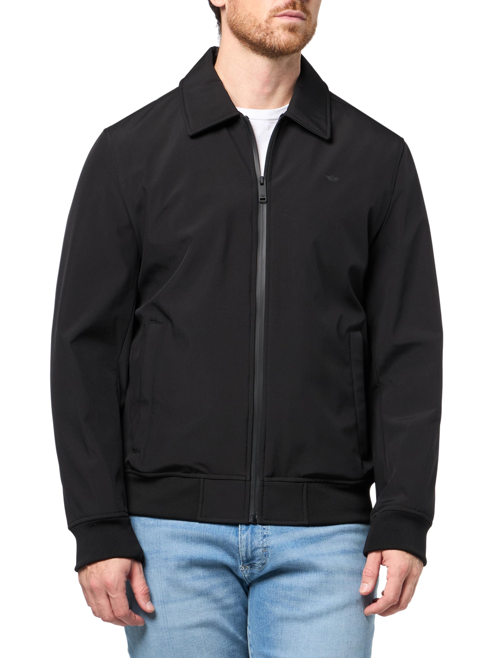 

                                                    Dockers Men's Laydown Collar Golf Bomber, Black, L