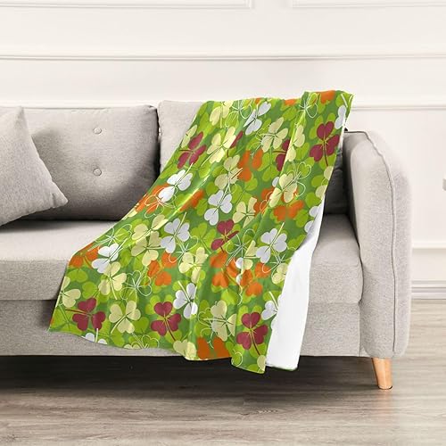 Miniatura 5 de Colorful Shamrock Bed Blanket Comfy Comfy Holiday Fluffy Blanket 60x90 Inches for Travel Office Sofa Bed Adults Kids Plush Blanket