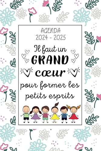 Un Grand coeur – AGENDA: Cadeau atsem d'école fin d'année Personnalisé , nounou , maitresse