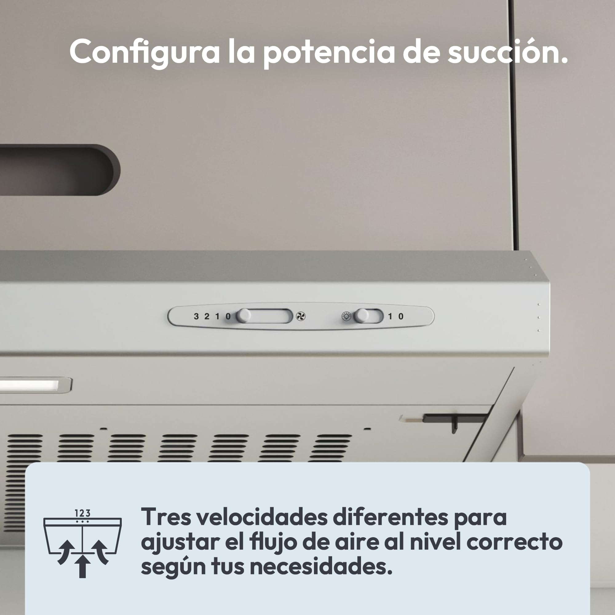 Candy CFT610/5S Campana 60 cm Ancho, 3 Niveles de Potencia, Capacidad extracción 208 m3/h, iluminación LED, 87.5 W, 55/71 decibels, Silver