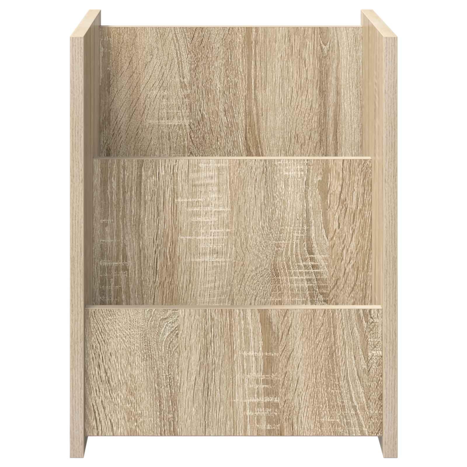 Drewniany stojak na czasopisma 35x35x45 cm Dąb Sonoma | Prostokątny kształt, drewno inżynieryjne, prosty montaż, łatwa do czyszczenia powierzchnia, Idealny do salonu