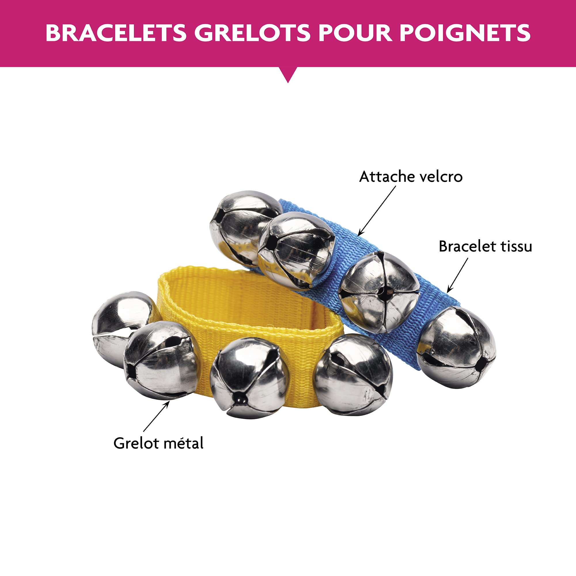 Fuzeau Glöckchen-Armbänder – 5 Glöckchen, Grün & Rot, Perfekt Für Rhythmik Und Musikfrüherziehung