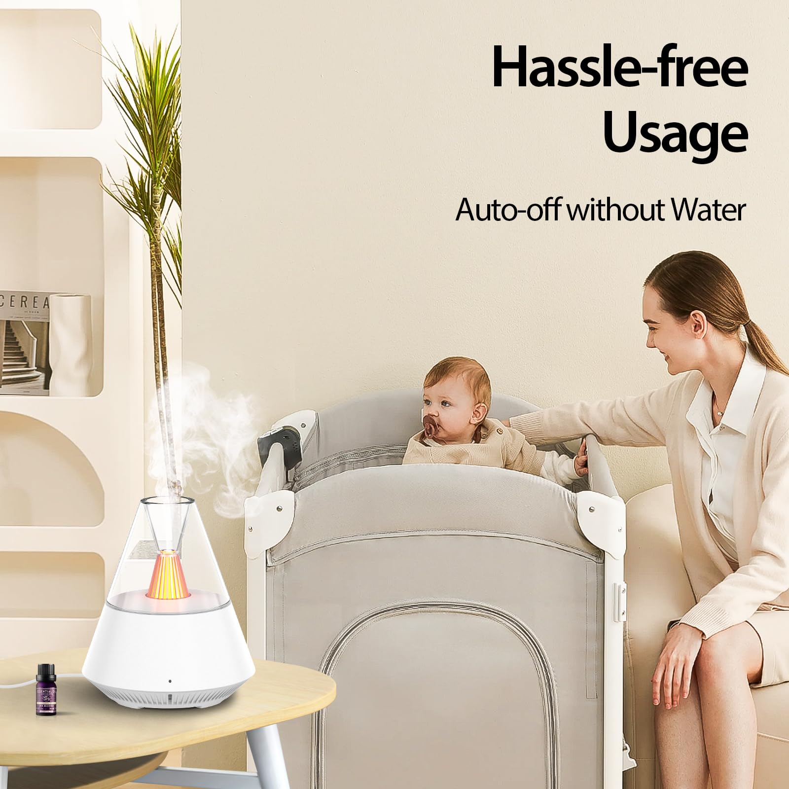 Diffusore di aromi LtYioe per oli essenziali, umidificatore ad ultrasuoni da 150 ml, diffusore di aromaterapia con telecomando, spegnimento automatico senza acqua e luce d'atmosfera a LED, impostazion