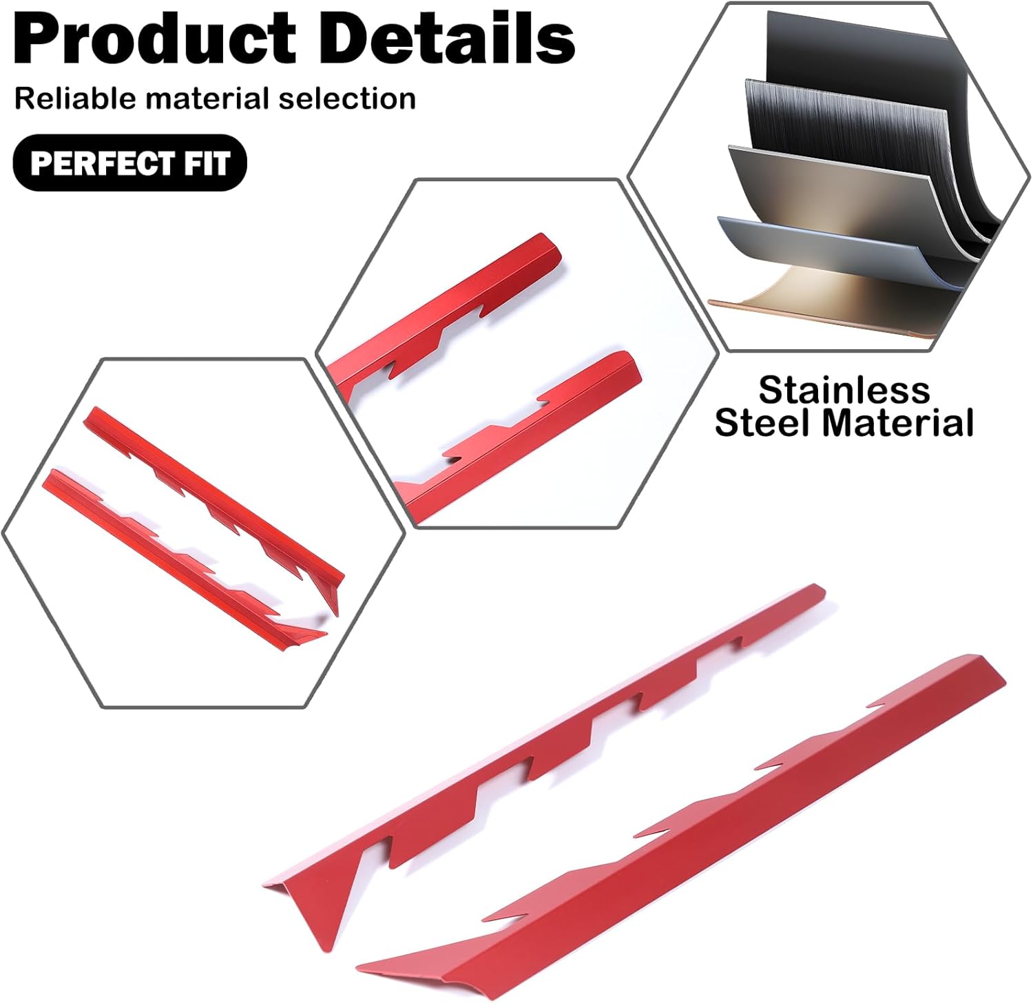 Engine Cover Trim Compatible with Corvette C8 2020-2024，Engine Bay Protection Panel Cover Trim Accessories Covers Left and Right Edges (Red Color)