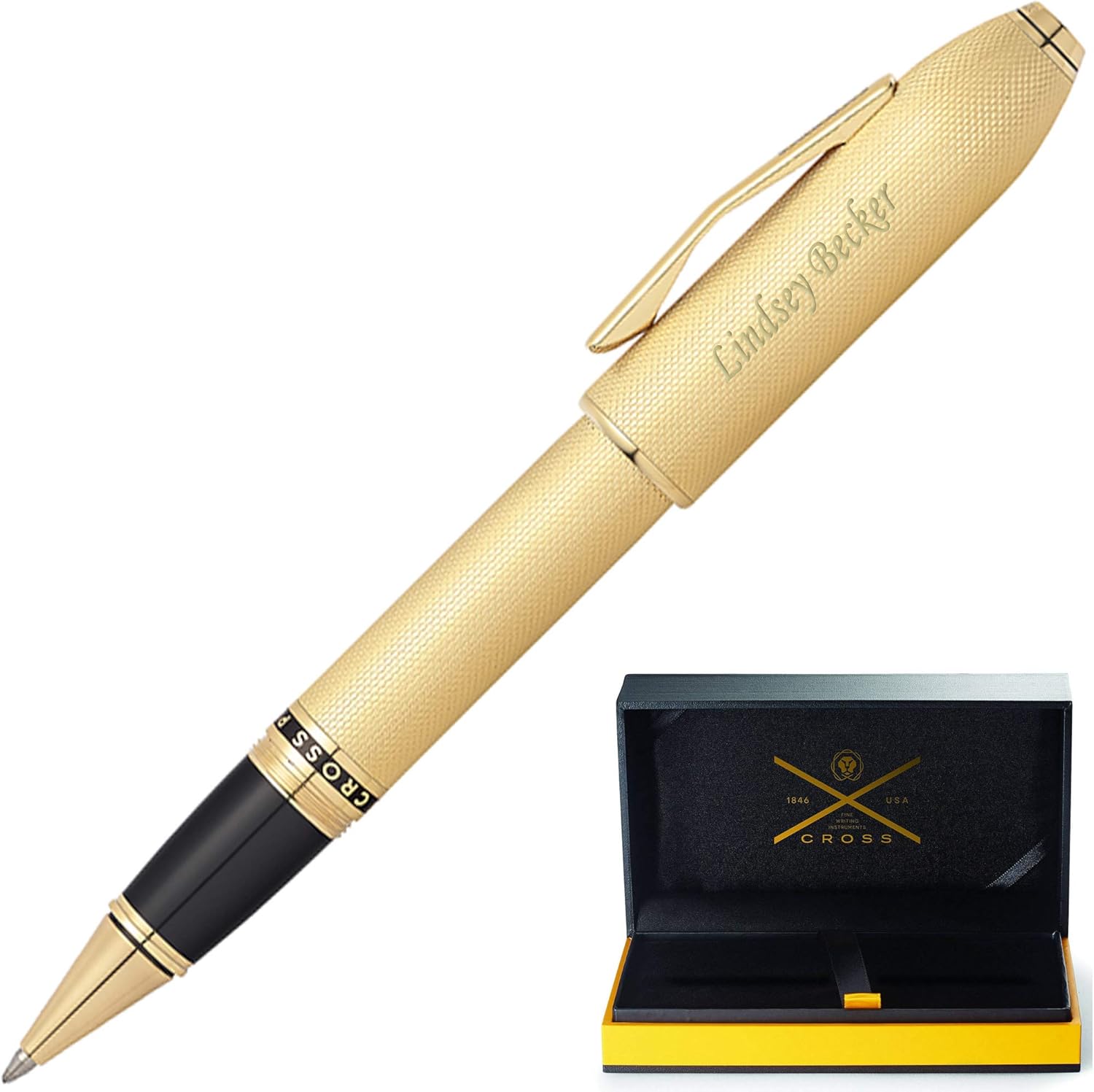 Buy Engraved Cross Peerless 125 Rollerball Pen 23K Gold Plated
