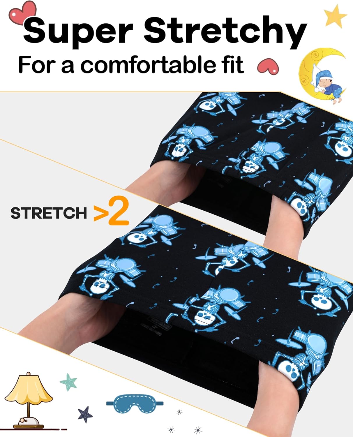 DAUGHTER QUEEN Boys Pajamas 4 Pieces Short Set 100% Cotton Sleepwear Size 18 Months-12 Years