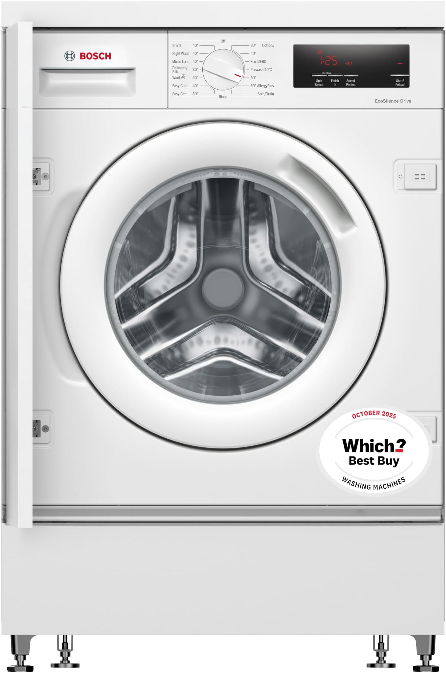 Bosch Series 8 WIW28502GB Built in Washing Machine, 8kg, 1400rpm, White