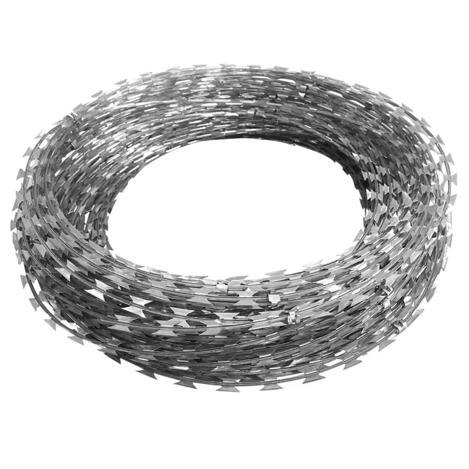 Alambrada Concertina BTO-22 OTAN, Alambre De Espino, Alambre para Cercados, Alambrada para Vallado, Malla De Alambre, Clips Acero galvanizado 100 m