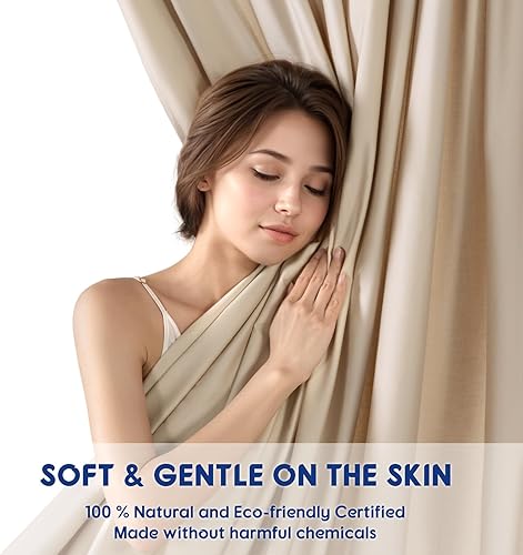 Miniatura 6 de SONORO KATE Sábanas 100% de algodón egipcio, 1200 hilos, juego de sábanas de algodón de hotel de lujo y enfriamiento de 4 piezas, tejido satinado