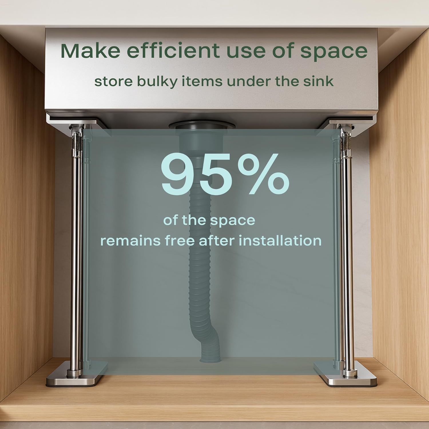 2 Pack Undermount Sink Brackets, Undermount Sink Support – Adjustable 18.9–22.45 in Stainless Steel Under Sink Mounting Brackets, No Drilling, Reinforced Support System