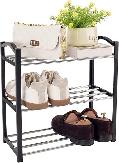 JZHHRPP shoe rack 3-Tier shoe rack small shoe rack simple shoe racks shoe storage 40X20X43cm