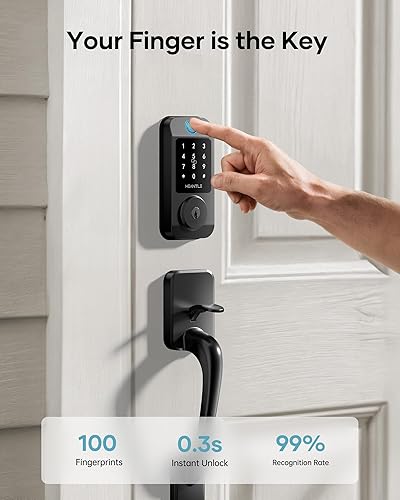 Miniatura 7 de Juego de cerraduras inteligentes para puerta delantera, cerradura WiFi para puerta delantera, sin llave, cerrojo de seguridad electrónico