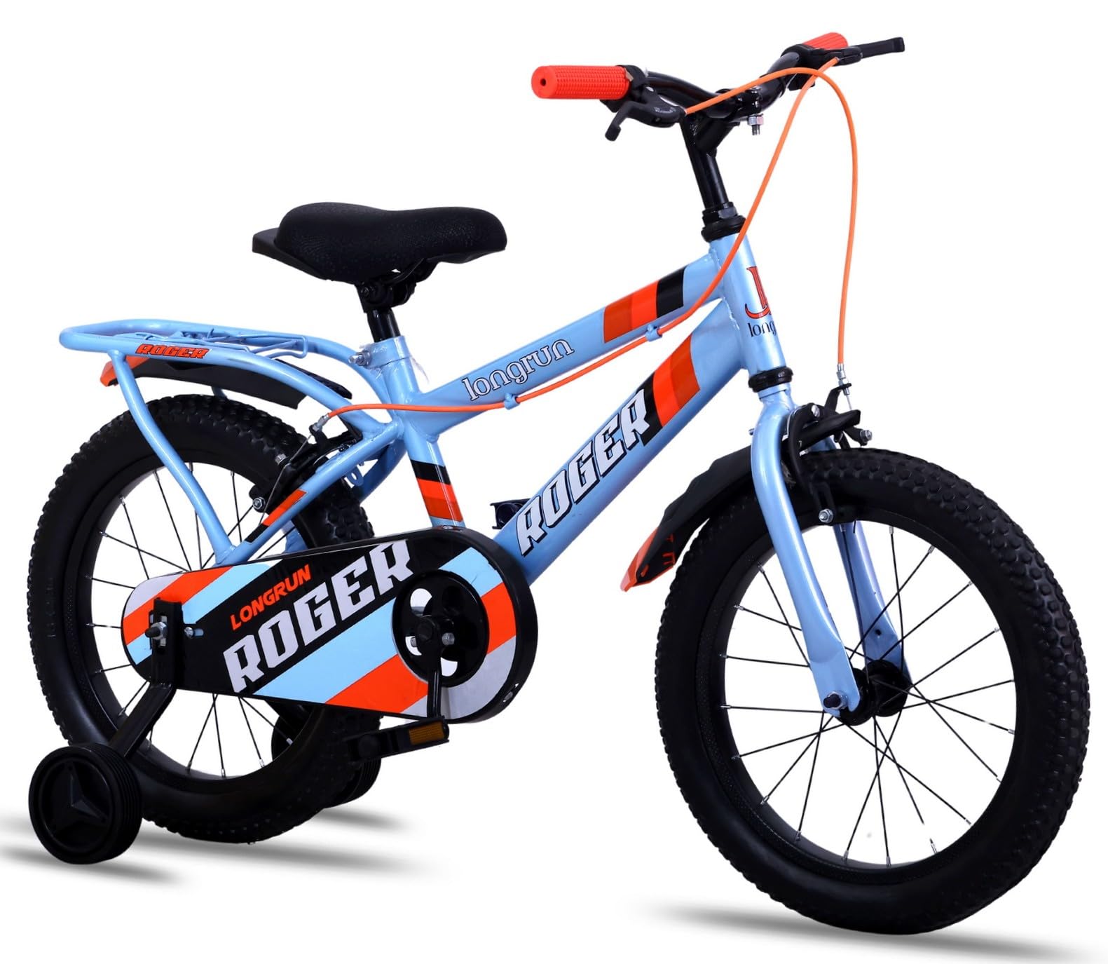 longrun Roger 16T Kids Bicycle for 4-7 Years with Training Wheels | 95% pre-assembled, adjustable seat, easy 4-step setup, sturdy steel frame, front & rear mudguards for boys & girls.-image-12