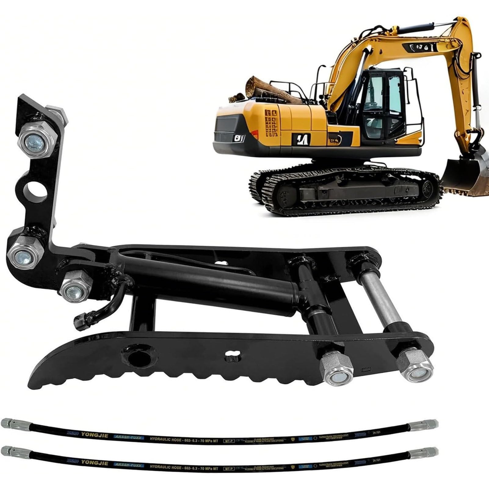 PioMue Small Digger Hydraulic Thumb Clip Heavy Duty Steel Bucket Auxiliary Three-HoleThumbClip