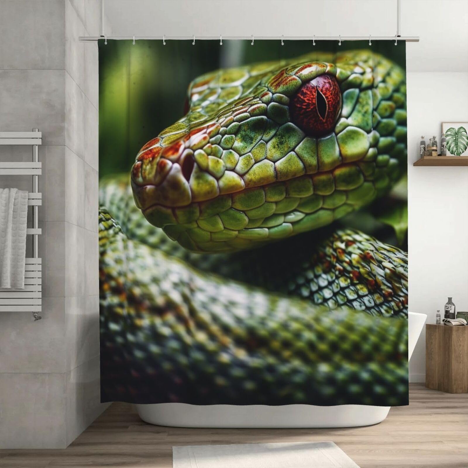 Rideau de douche imperméable anti-moisissure à motif serpent