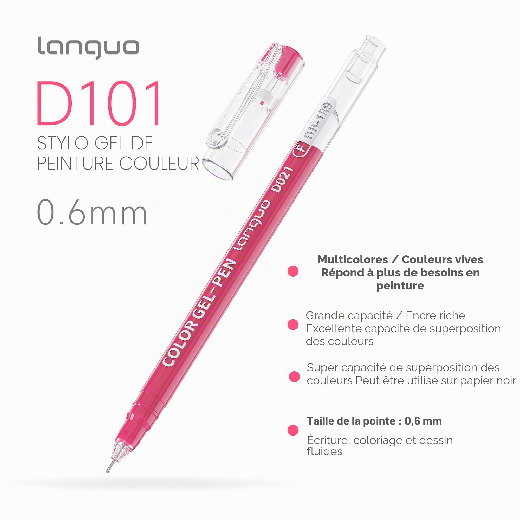 Languo Stylos gel pour adultes, 99 couleurs, crayons de couleur, marqueurs, dessin, gribouillages, journaling, fournitures d'art et travaux manuels
