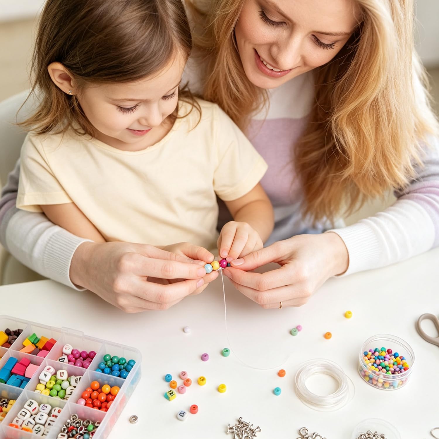 Scatole portaoggetti per piccoli oggetti, scatole trasparenti in plastica con divisori regolabili, scatole portaoggetti in plastica per perline, artigianato, gioielli, 4 pezzi