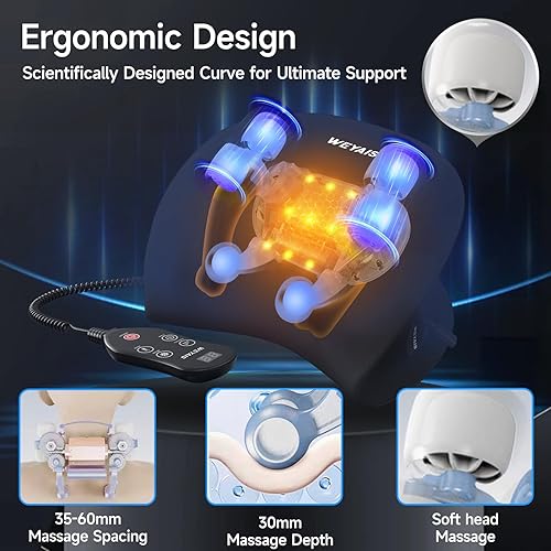 Miniatura 3 de Masajeador de cuello 2025, relajante de cuello y hombros con calor, 3 modos y fuerzas, masajeador de cuello para aliviar el dolor de tejido