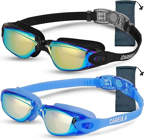 Paquete de 2 gafas de natación para niños, gafas de natación para niños pequeños y jóvenes de 3-86-14, gafas de piscina antivaho para niños y niñas