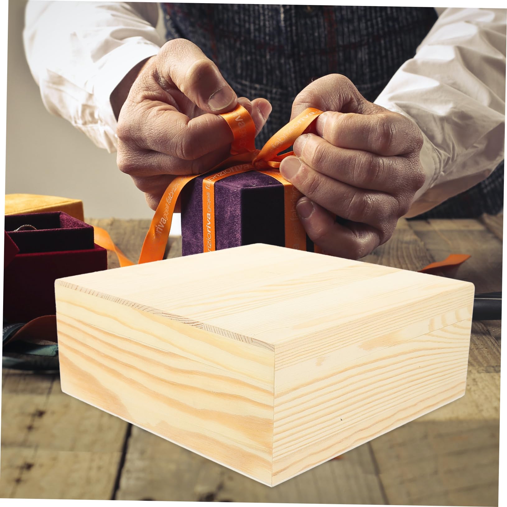 SHERCHPRY Scatola a Cassetto in Legno per Matrimonio e Bomboniere | Legno Massello, Design Fashion Apprezzamento Artistico, Uso per Wedding e Home Decoration