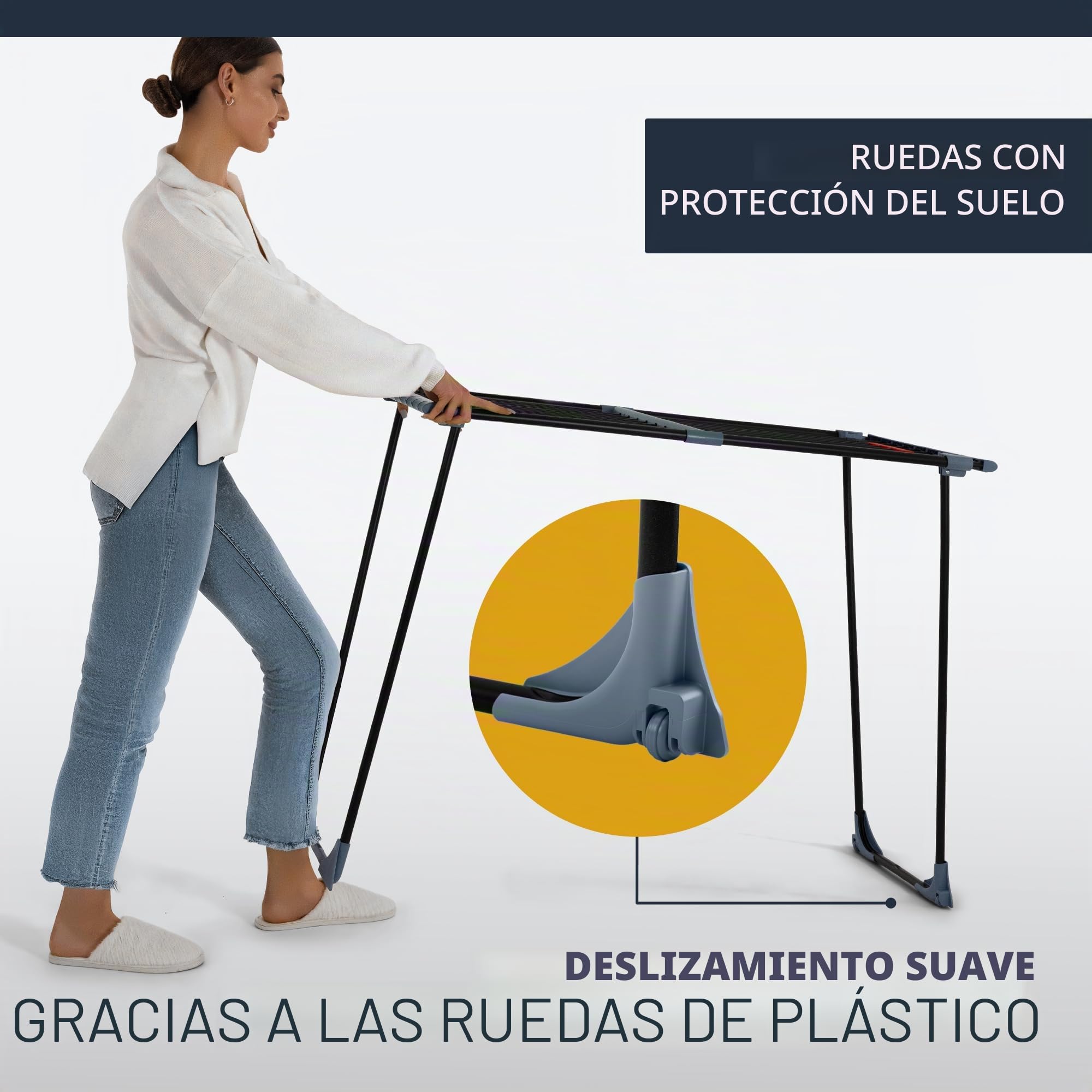 Tendedero con alas – Tendedero Inspirador con Superficie de Secado de 18 m, diseño XXL en Azul, para amas de casa, hogar, tendedero Exterior, Ahorra Espacio (Negro Phoenix)