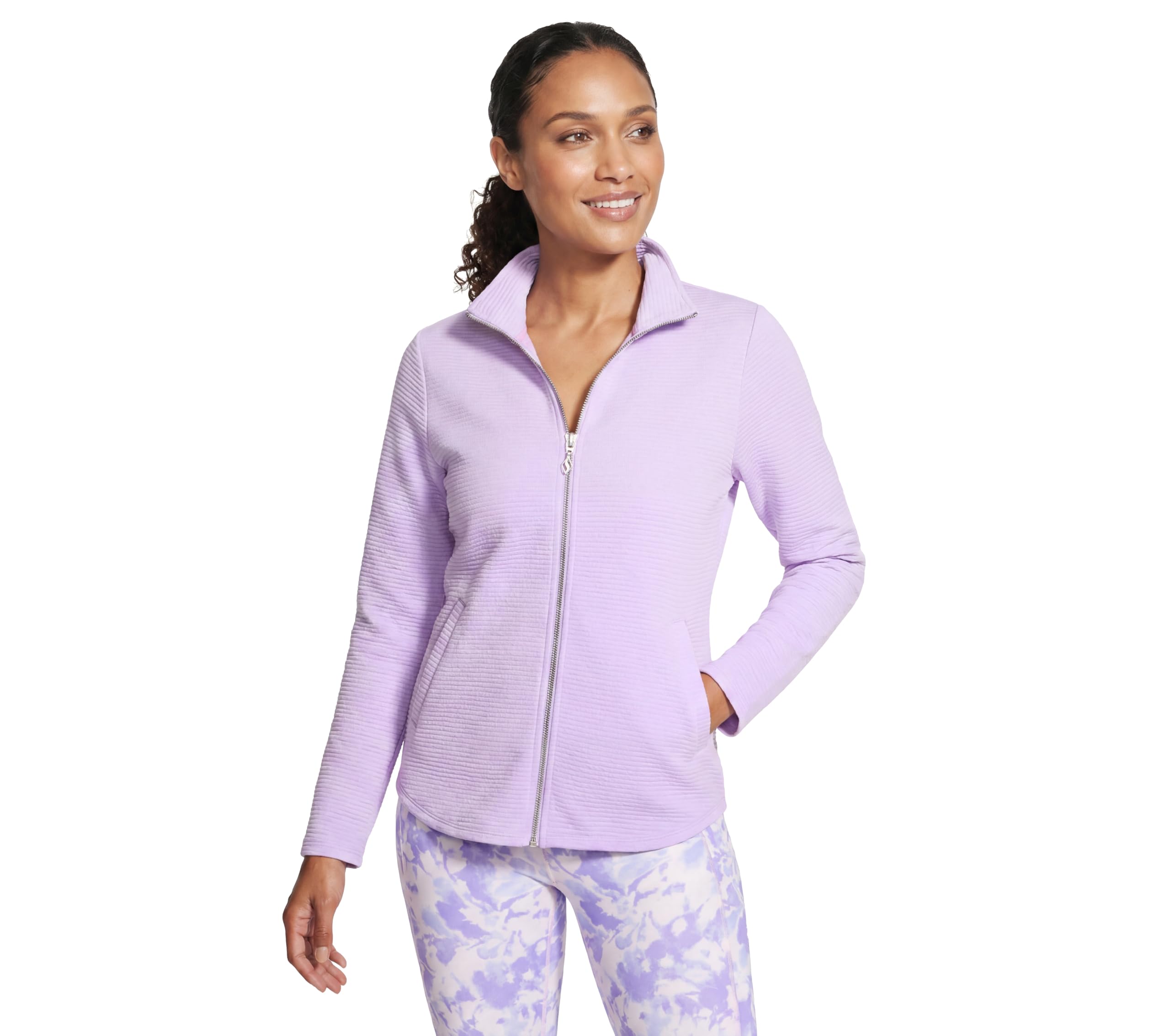 Skechers Women's The Gowalk Shine Jacket Sweatshirt, Purple, S