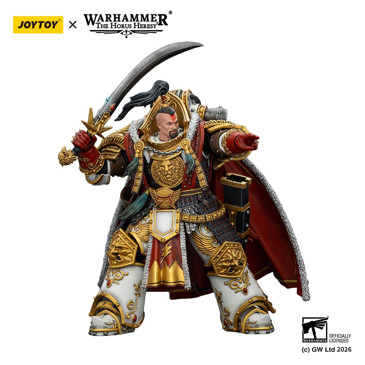 JOYTOY Warhammer 40K figurki akcji 1/18 białe blizny Jaghatai Khan Primarcha V Legionu prezenty urodzinowe model kolekcjonerski Warhammer miniatury