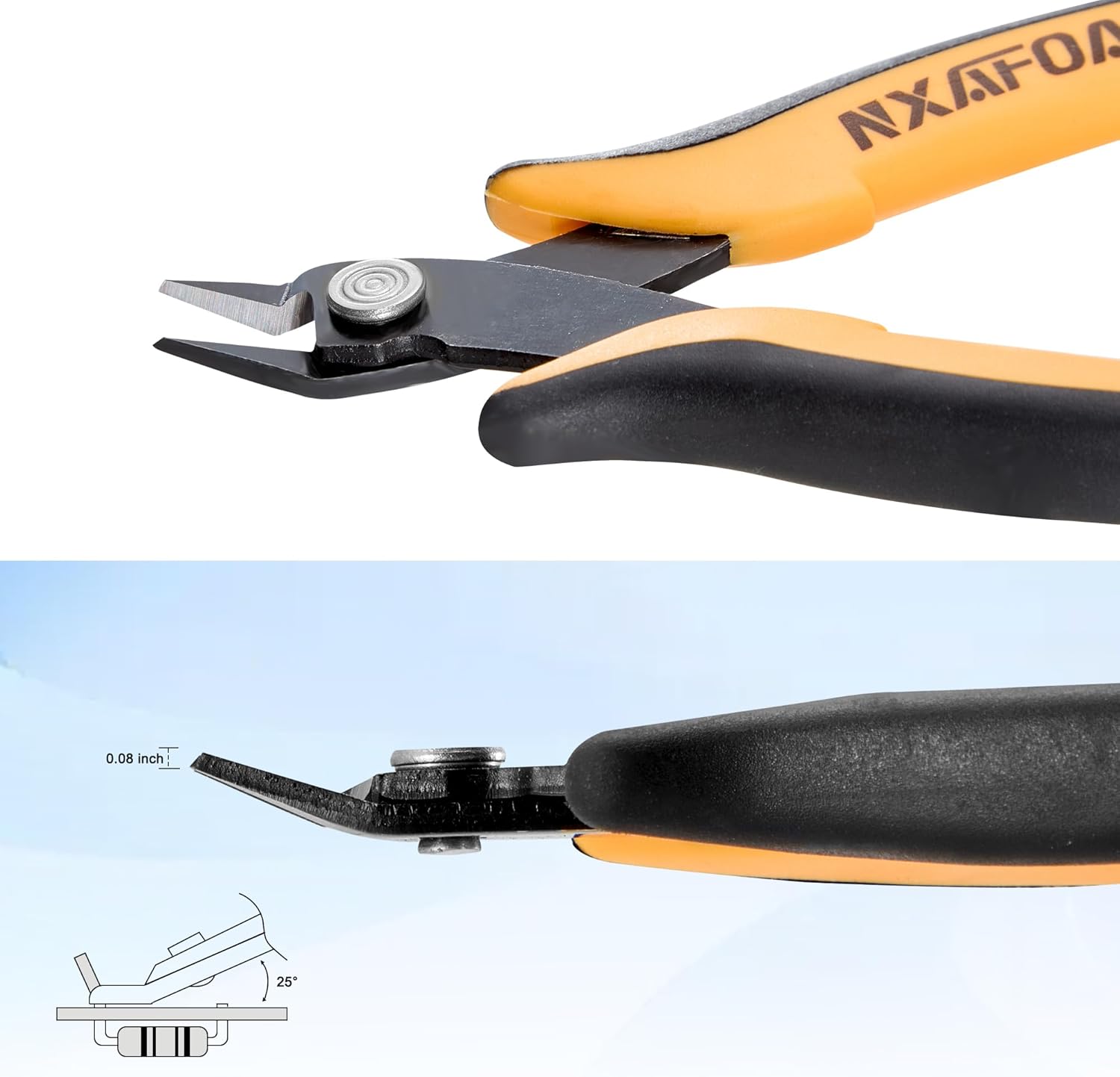 Micro Wire Cutters, 5.4 Inch Flush Cutters, 2 Pack Sharp Spring Loaded Micro Diagonal Cutters for Jewelry, Zip Ties, Electronics & DIY with Soft Grip Handles (Yellow & Black)