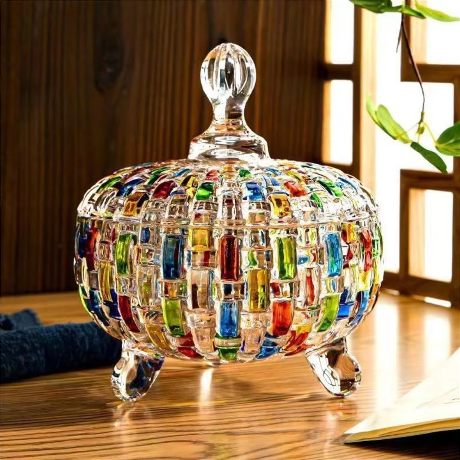 Zuckerdose Glas Desktop-Dekoration Glas Bonbonglas im europäischen Stil
