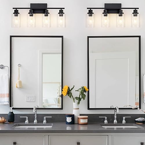 Miniatura 86 de Lámpara de baño de 3 luces, luz negra sobre espejo, moderna casa de campo, apliques de pared industriales rústicos para baño, dormitorio, sala