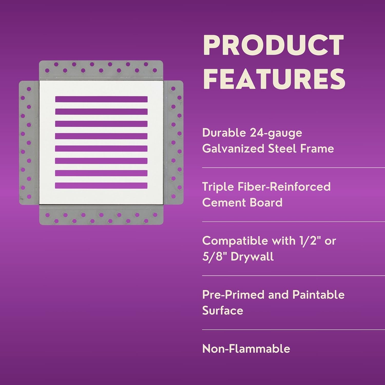 SilhouEase SE10 Magnetic Exhaust Fan Cover & Removable Return Vent, Flush Mount Panel for Ceilings & Walls, Moisture Resistant, Easy Access, Paintable, for Home & Commercial Use (10" x 10")