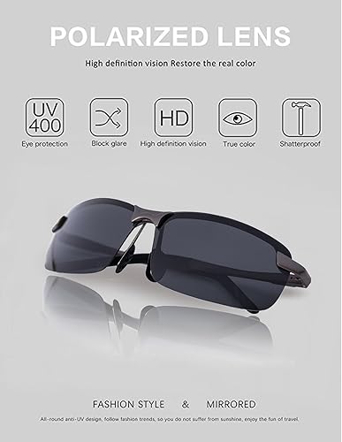 Miniatura 2 de MOORAY - Lentes de sol polarizados para hombre, protección frente a radiación UV, lentes de sol de moda para hombre, para pesca