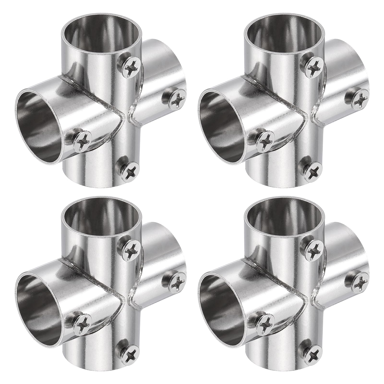 Accesorio de tubería transversal de 4 vías conector de tubo estructural de 3/4 pulgadas 4 uds