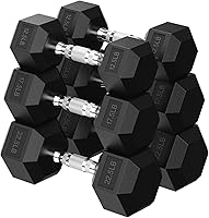 Vista 13 de Hex Dumbbell 45-480 lb Set, Rubber Encased Exercise & Fitness Dumbbells for Home Gym, Hand Weights for Strength Training