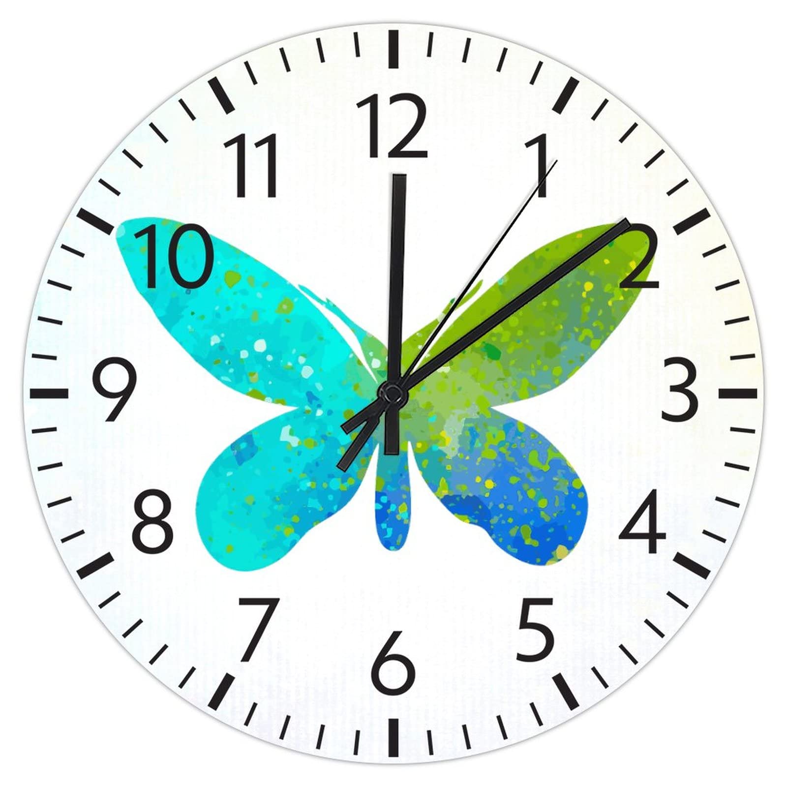 Horloge papillon multicolore fine en PVC au design monarque épuré