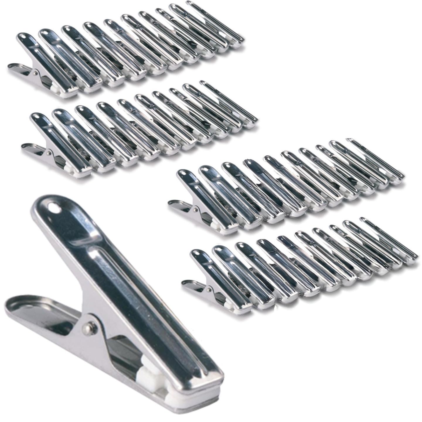 IDMarket - 120 Pinces à Linge INOX, Pinces incassables, inusables, ne rouillent Pas