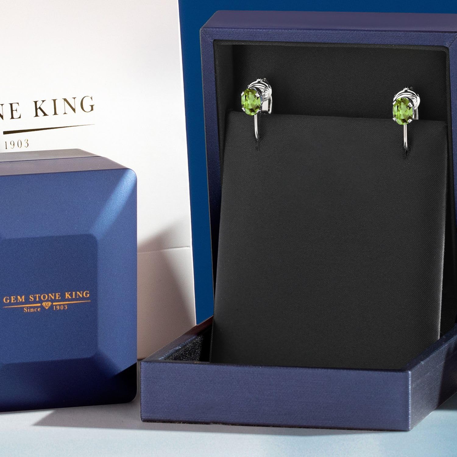 Gem Stone King Clip-On Earrings for Women | Gemstone Birthstone Drop Earrings | 925 Sterling Silver | Oval 7X5MM | Gift For Women Mother Bridesmaids - Image 5