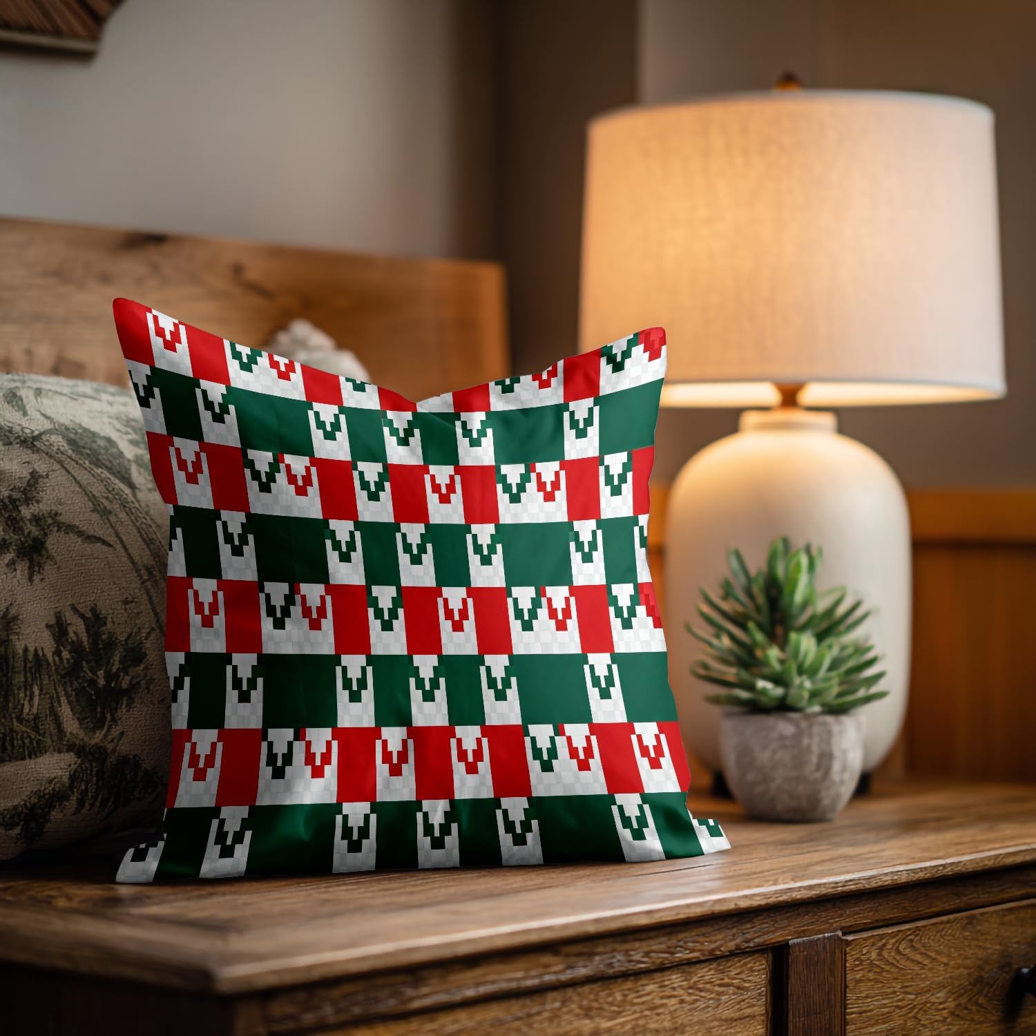 Shrahala Christmas Plaid Decoration Pillowcases, Christmas Gingham Check in Red Lumbar Pillow Cover Decorative Blended Double-Sided No Inserts for Bedroom Sofa Living Room Set of 2 (26 X 20 in)
