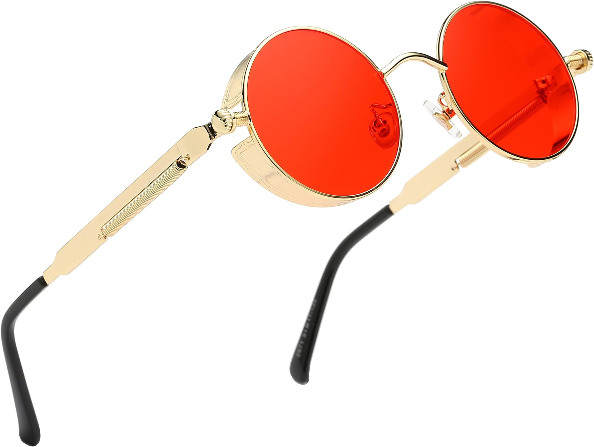 HatPanda Round Polarized Steampunk Sunglasses Retro Sunglasses For Men And Women