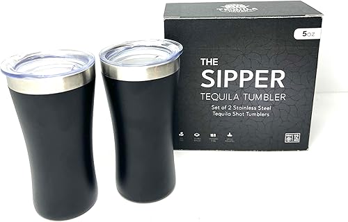 Miniatura 2 de The Sipper El vaso original de tequila. El acero inoxidable aislado de 5 onzas mantiene tu tequila a la temperatura perfecta. Vaso de chupito de