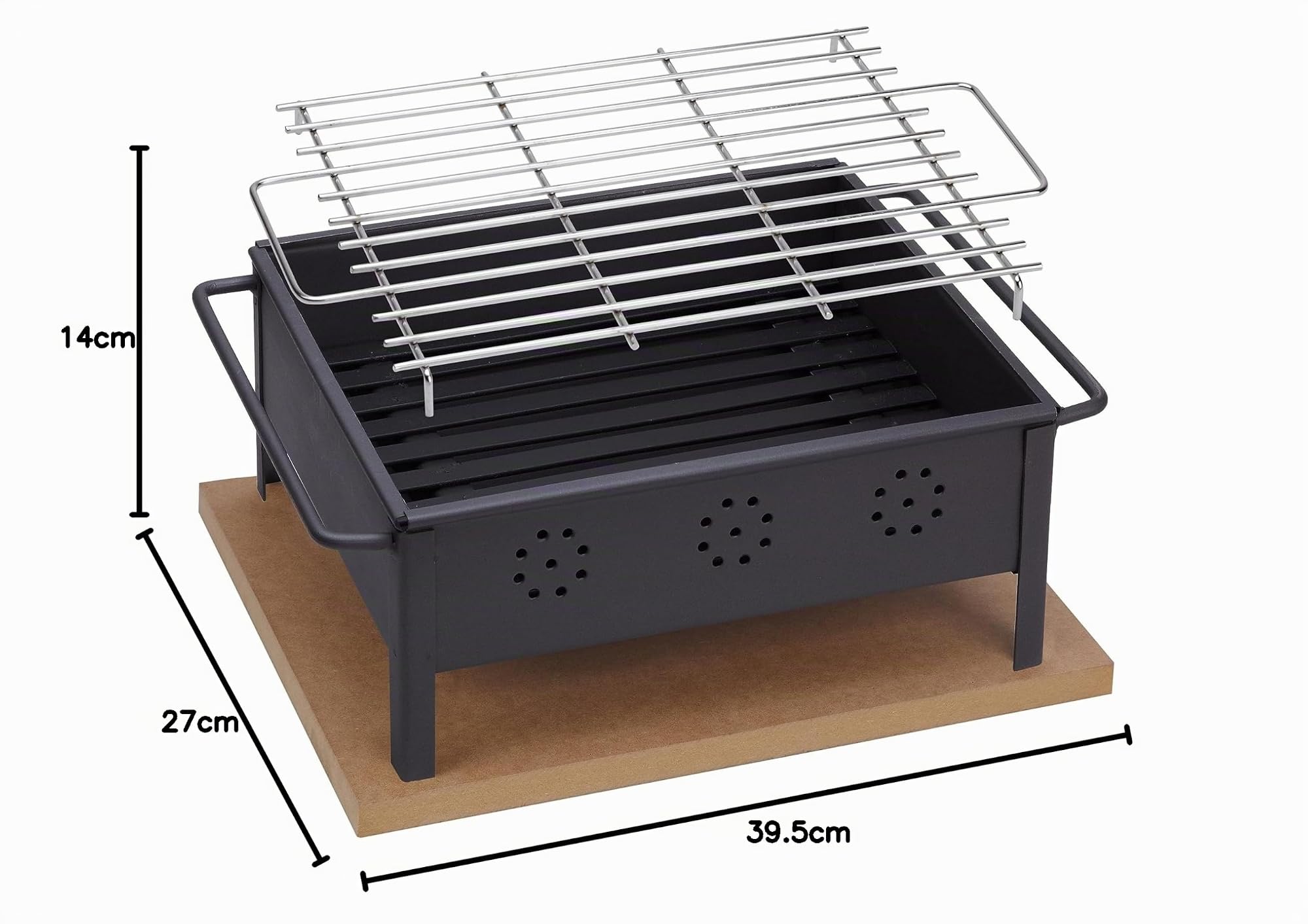 Barbecue da tavolo con griglia inossidabile da 30x25 cm