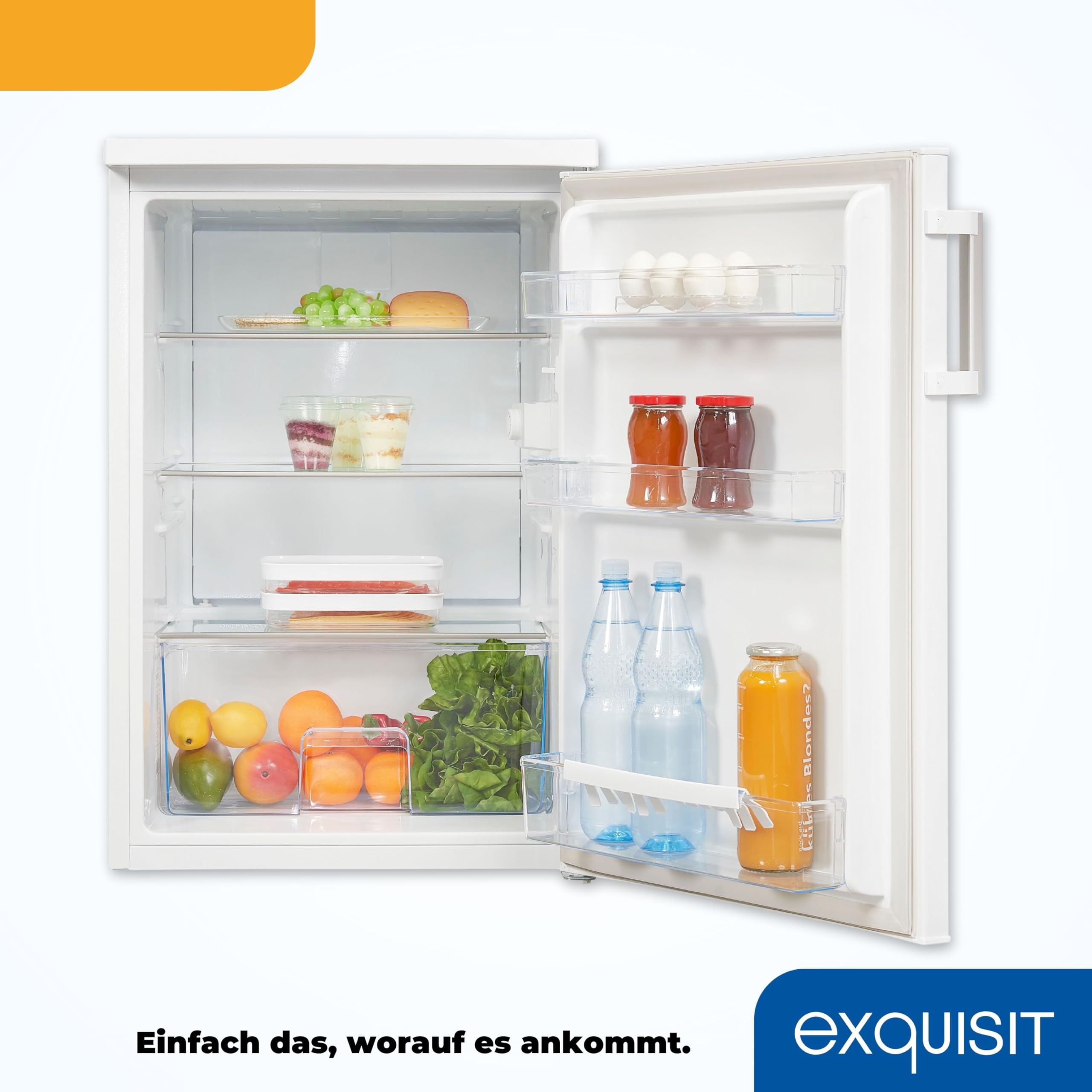 Exquisit Standkühlschrank KS16-V-H-010D Weiß - 133 l Vollraumkühlschrank